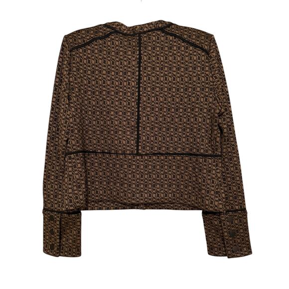Cabi Empower Jacket Style 4494 Brown Black Tweed Knit Zip Front Blazer Medium - Picture 10 of 10